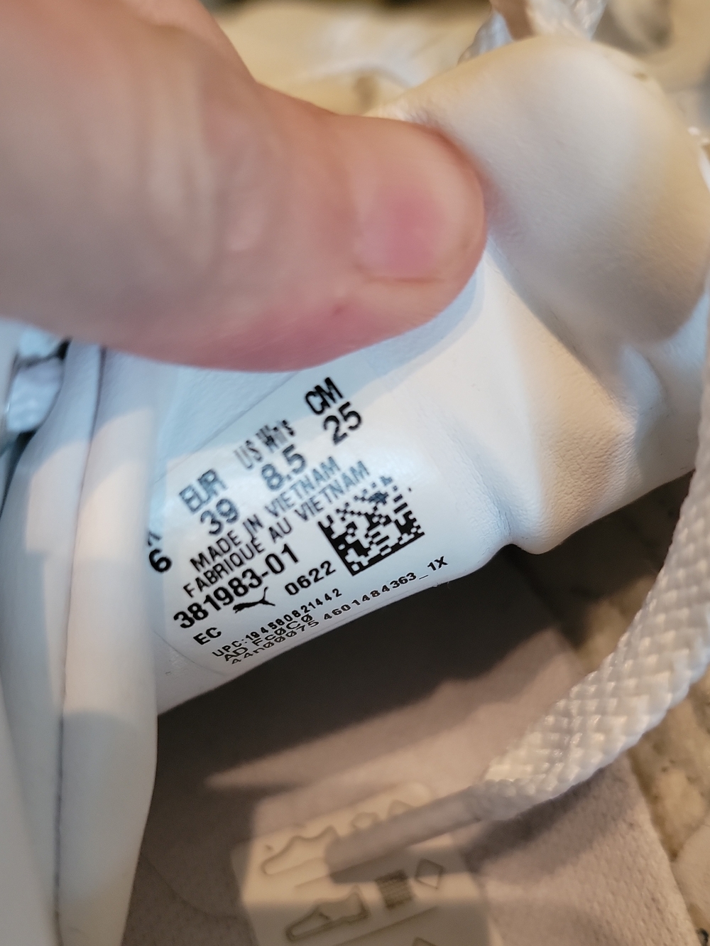 Women's White Platform Sneakers with Black Accent - Picture 8 of 10